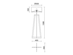 Lámpara De Pie^Lámpara de pie KARA estilo moderno y clásico -Alt. 158 cm x D. ø45 cm- E27 60W - cable 2 mts - on&off - IP20 - madera - acero y algodón blanco Marru00f3n