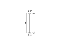 Clearance Lámpara de pie LED Balance 25 W, 3000 K, 180 cm de altura, 2376 lm, con interruptor de encendido/apagado y regulador de intensidad, - Perenz Blanco