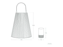 Lámpara de Pie LED Batería Exterior Nora 1000 mm