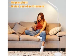 NETTLIFE Lámpara De Pie^Lámpara de pie LED para sala de estar, regulable, blanca, 11 W, flexible, 360°, para sofá Blanco