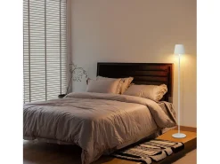 Lámpara de pie LED NETTLIFE moderna negra regulable 125 cm 3 temperaturas de color USB Sala de estar