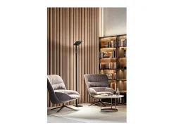 Clearance Lámpara de pie LED QUADRA negra de metal H.180 cm Perenz Negro