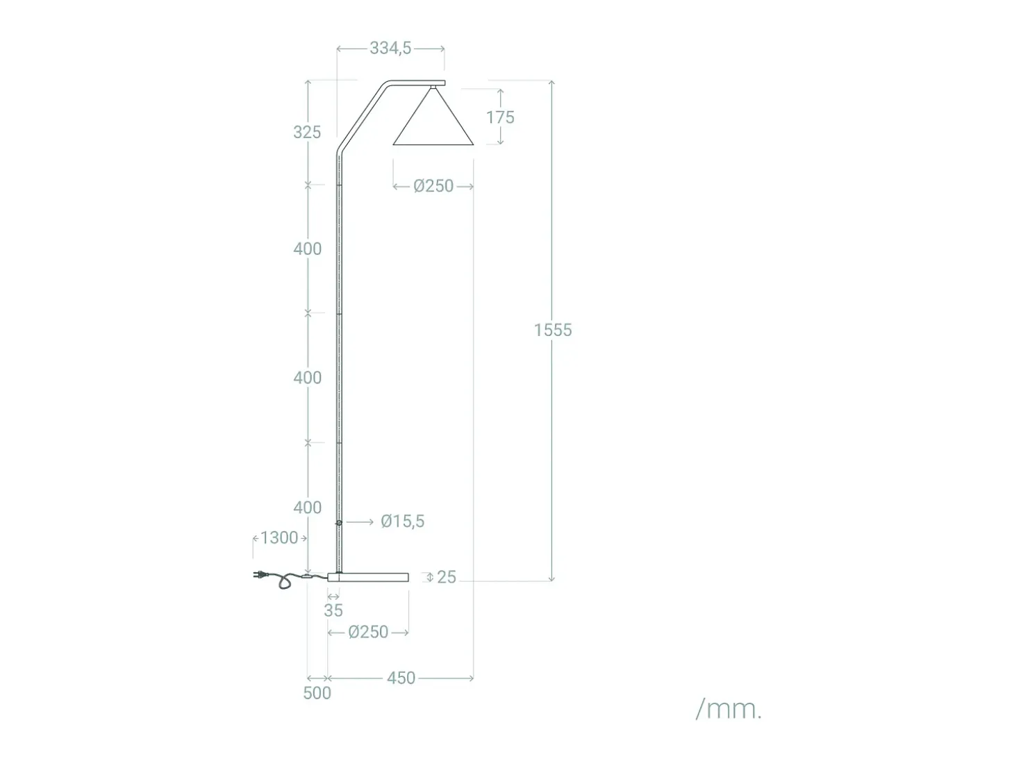 Lámpara de Pie LED 8W Metal Elise Negro