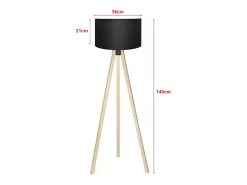 Clearance Helloshop26 Lámpara de pie luminaria 140 cm de alto casquillo E27 efecto madera/ 03_0007292 Negro