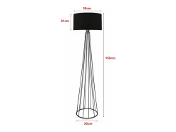 Lámpara de pie luminaria altura 155 cm casquillo E27 antracita/negro 03_0007288