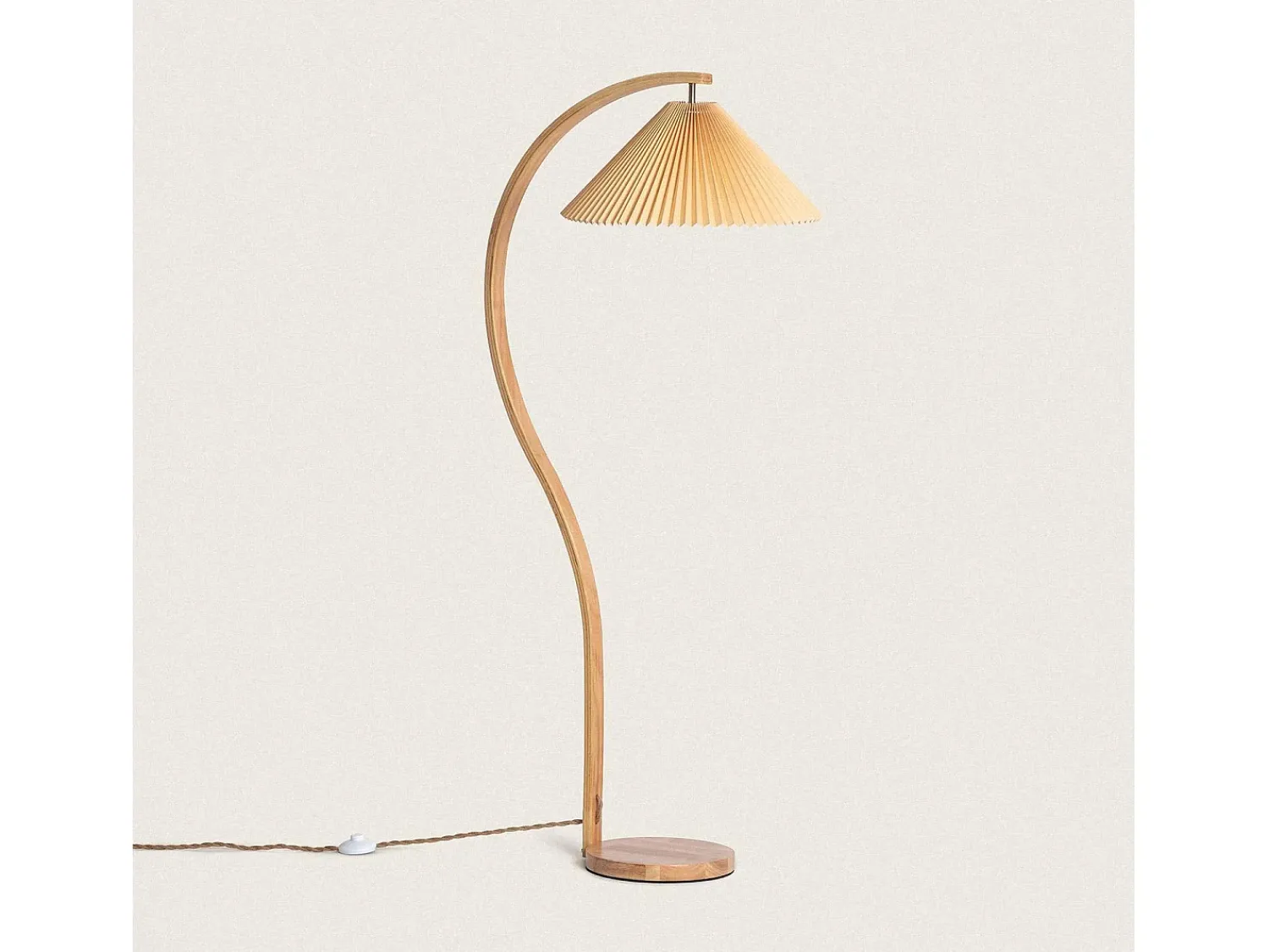 Ledkia Lámpara De Pie^Lámpara de Pie Madera Luanda Naranja