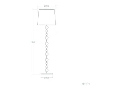 Sale Ledkia Lámpara de Pie Metal Zunga Melocotón Naranja claro
