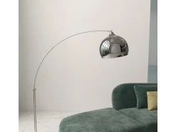 Homcom Lámpara De Pie^Lámpara de pie Modde 40W poste ajustable negro/plata 170-180x110-115x30 cm Plateado