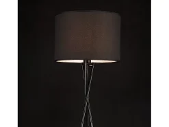 Best Helloshop26 Lámpara de pie moderna con trípode lámpara de pie de diseño casquillo E27 metal y tela 154 cm de alto color 03_0005255 Negro