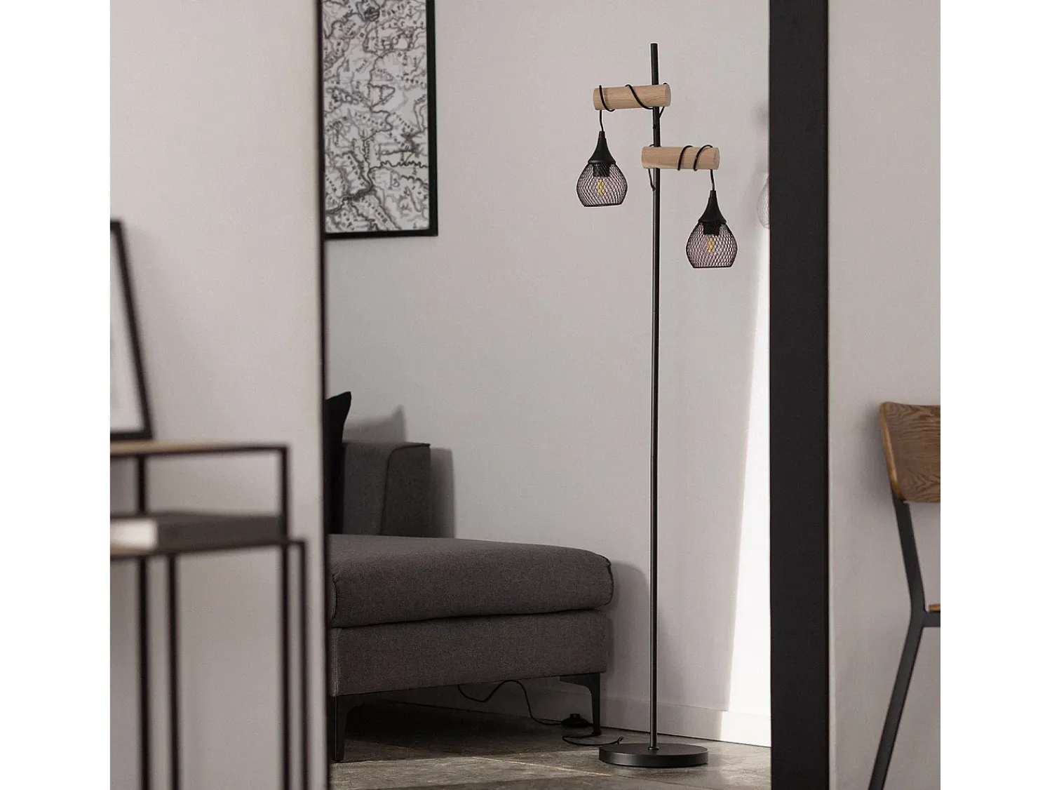 Outlet Ledkia Lámpara de Pie Monah WiFi con Regulador Negro Multicolor