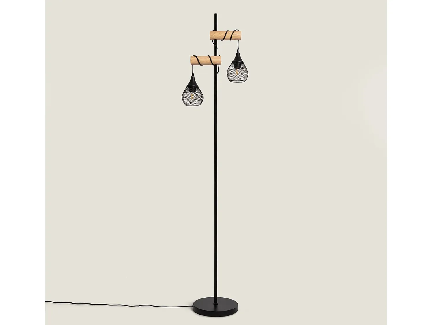 Outlet Ledkia Lámpara de Pie Monah WiFi con Regulador Negro Multicolor