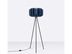 Sollux Lighting Lámpara de pie Mula moderno de fieltro/acero - 1 fuentes luminosas - L.45 x A.134 cm - marino/negro Azul