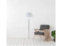 Lámpara De Pie^Lámpara de pie Natália Lumit 40W /cromo Ø50x157 cm Blanco