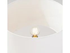 Lámpara de pie Natt moderno de tela/PVC/madera - 1 fuentes luminosas - L.77 x A.140 cm - madera blanca/natural