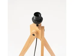 Lámpara de pie Natt moderno de tela/PVC/madera - 1 fuentes luminosas - L.77 x A.140 cm - madera blanca/natural