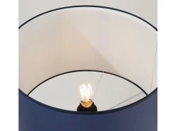 Sollux Lighting Lámpara de pie Natt moderno de tela/PVC/madera - 1 fuentes luminosas - L.77 x A.140 cm - marino/madera natural Azul