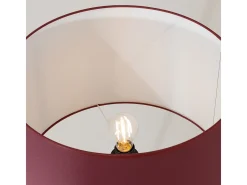 Lámpara de pie Natt moderno de tela/PVC/madera - 1 fuentes luminosas - L.77 x A.140 cm - burdeos/madera natural