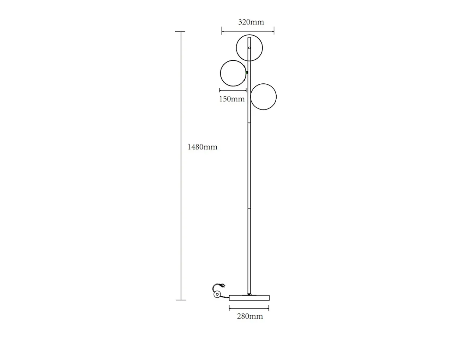 Clearance OZAIA Lámpara de pie negra mate y cristal ahumado D.32 x Alt.148 cm - YUKON Negro