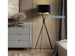 Vicco Lámpara de pie 50x50x154 goldamo Negro