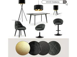Vicco Lámpara de pie 50x50x154 goldamo Negro