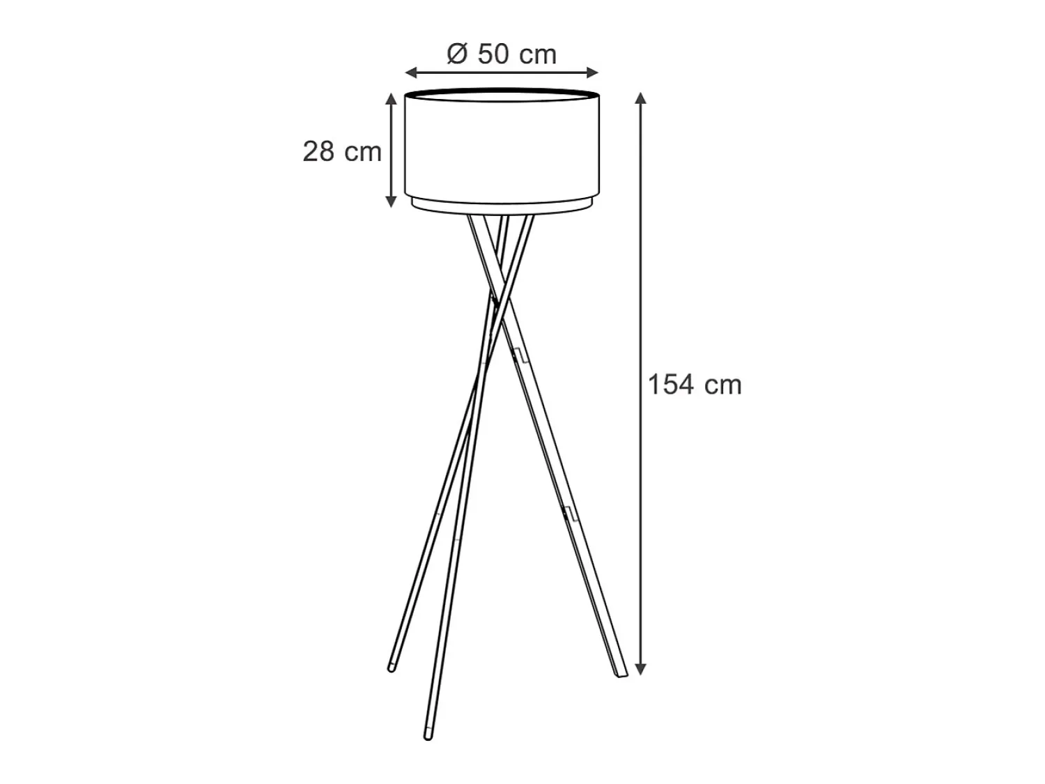 Vicco Lámpara de pie 50x50x154 goldamo Negro