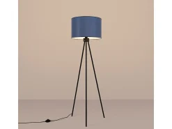 Outlet Sollux Lighting Lámpara de pie Nevia minimalista de tela/PVC/acero - 1 fuentes luminosas - L.40 x A.135 cm - marino/negro Azul