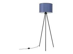 Outlet Sollux Lighting Lámpara de pie Nevia minimalista de tela/PVC/acero - 1 fuentes luminosas - L.40 x A.135 cm - marino/negro Azul