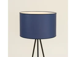 Outlet Sollux Lighting Lámpara de pie Nevia minimalista de tela/PVC/acero - 1 fuentes luminosas - L.40 x A.135 cm - marino/negro Azul