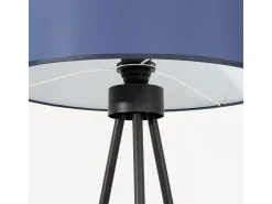 Outlet Sollux Lighting Lámpara de pie Nevia minimalista de tela/PVC/acero - 1 fuentes luminosas - L.40 x A.135 cm - marino/negro Azul