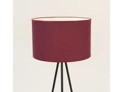 Outlet Sollux Lighting Lámpara de pie Nevia minimalista de tela/PVC/acero - 1 fuentes luminosas - L.40 x A.135 cm - burdeos/negro Rojo