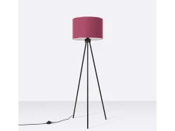 Outlet Sollux Lighting Lámpara de pie Nevia minimalista de tela/PVC/acero - 1 fuentes luminosas - L.40 x A.135 cm - burdeos/negro Rojo