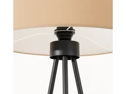Lámpara de pie Nevia minimalista de tela/PVC/acero - 1 fuentes luminosas - L.40 x A.135 cm - color topo/negro