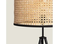 New Ledkia Lámpara de Pie Ratán Huela Natural Multicolor