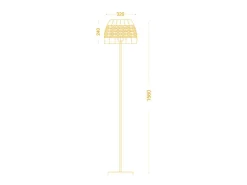 Lámpara de pie Sotero Lumit 60W mimbre marrón/natural Ø32x156 cm