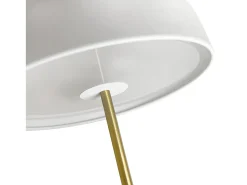 Lámpara de PIE TAICHI estilo moderno - Alt.135 cm - 2x E27 40W - cable 2 metros - on&off - acero - blanco y oro - IP20