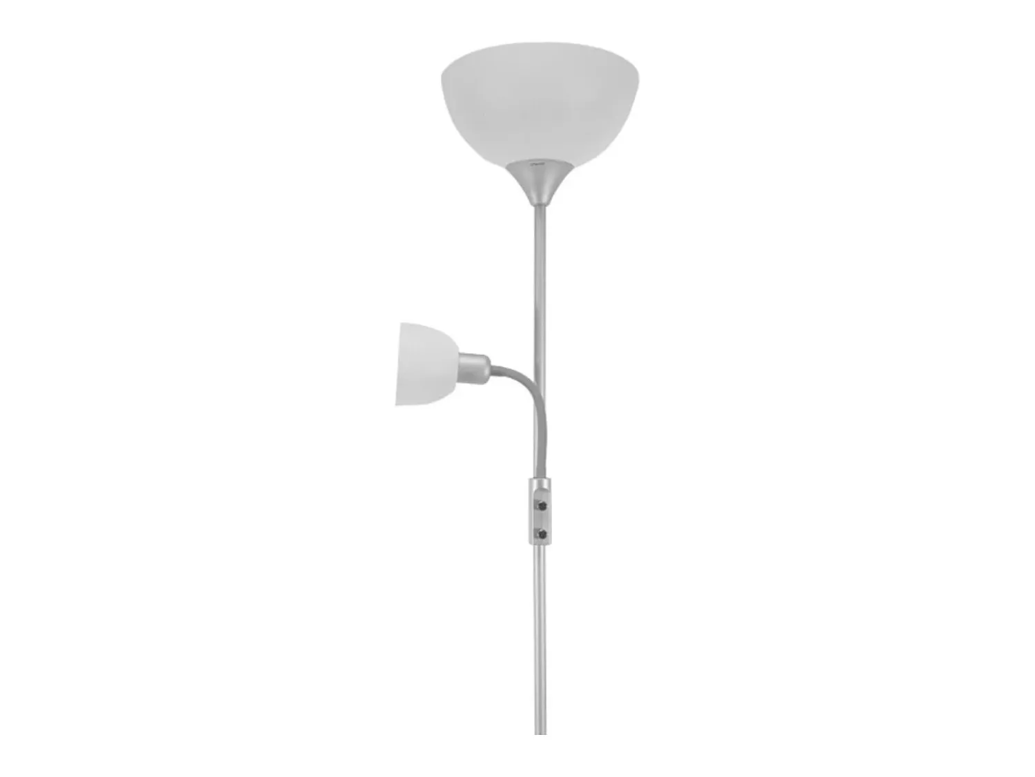 Outlet Lámpara de pie Torino Bel Air 80W + brazo orientable plata Ø25x179 cm Plateado