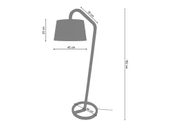 TOSEL Lámpara De Pie^Lámpara de Pie , madera, ,A190xD50xP180cm Negro