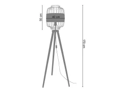 Clearance TOSEL Lámpara de Pie ,madera,Negro , A 170xD40xP40cm Marru00f3n