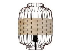 Clearance TOSEL Lámpara de Pie ,madera,Negro , A 170xD40xP40cm Marru00f3n