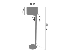 Outlet TOSEL Lámpara de Pie ,madera,natural,A 168x D45xP45cm Blanco