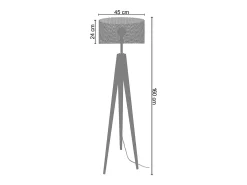Lámpara de Pie TOSEL ,madera,Blanco , A160xD45xP 45cm