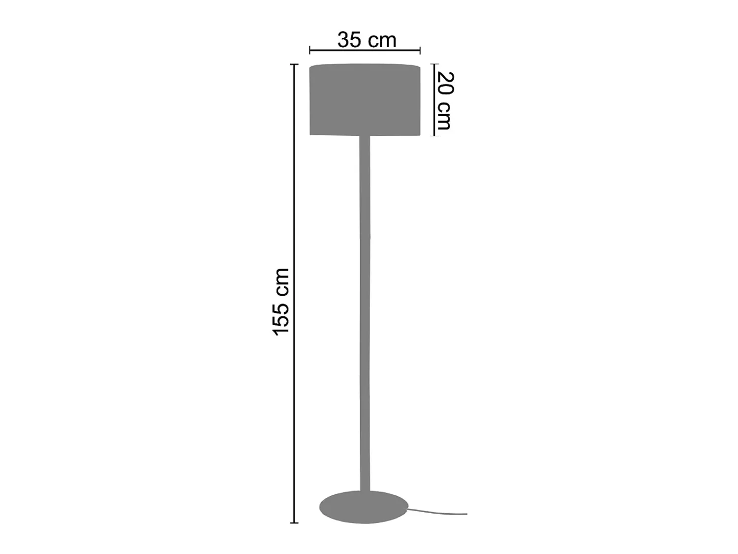 Outlet TOSEL Lámpara de Pie ,madera,natural,A155xD 35x P 35cm Color natural claro / Blanco