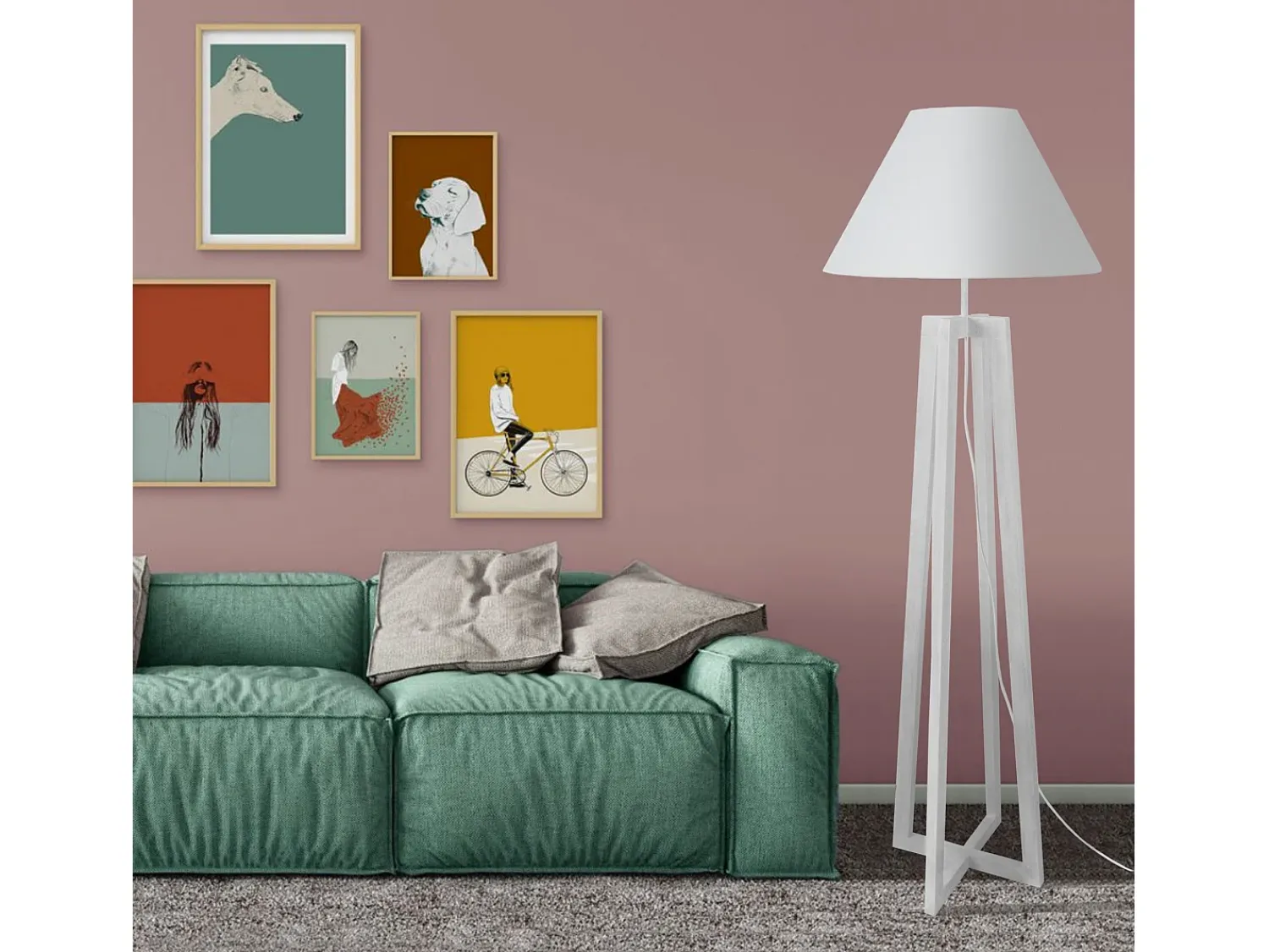 TOSEL Lámpara De Pie^Lámpara de Pie ,madera, ,A 150x D40xP40cm Gris