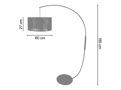 TOSEL Lámpara De Pie^Lámpara de Pie ,madera,metal,,A195xD 43xP110 cm Rojo