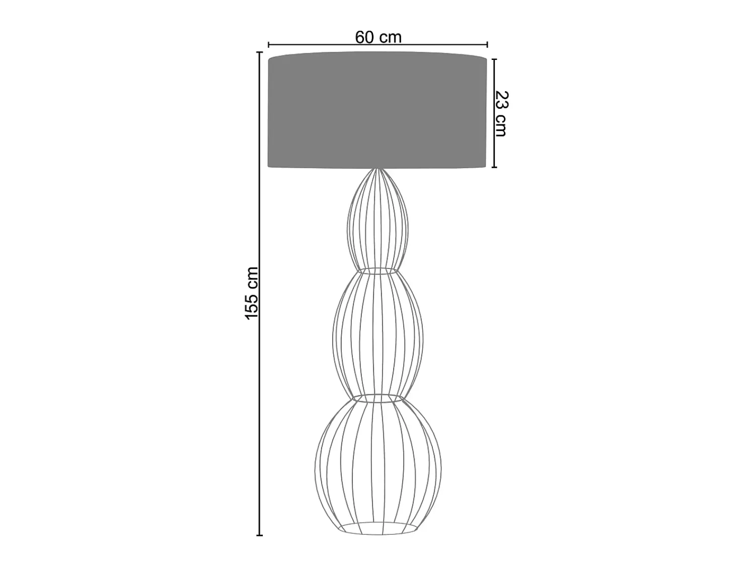TOSEL Lámpara De Pie^Lámpara de Pie ,metal,Marrón,A 155xD 40x P 40cm Marru00f3n