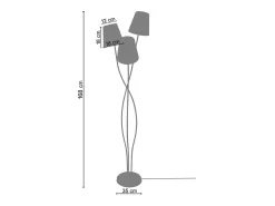 New TOSEL Lámpara de Pie ,metal, , A168xD40xP 40cm Negro