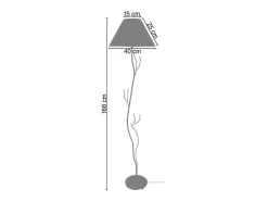TOSEL Lámpara de Pie ,metal,Blanco ,A168xD40xP40 cm Marfil / Dorado