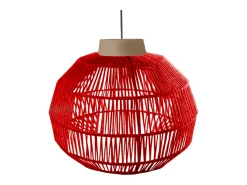 Lámpara de Pie TOSEL ,metal,madera,haya,Rojo,A30xD35xP40cm