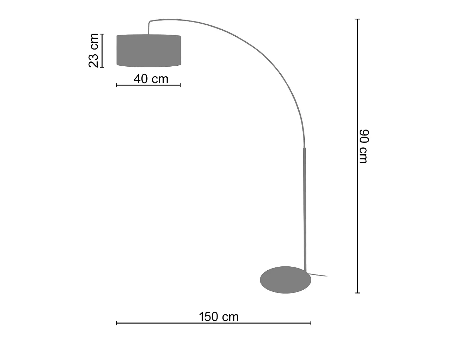TOSEL Lámpara De Pie^Lámpara de Pie ,metal, ,A190xD150xP40cm Blanco
