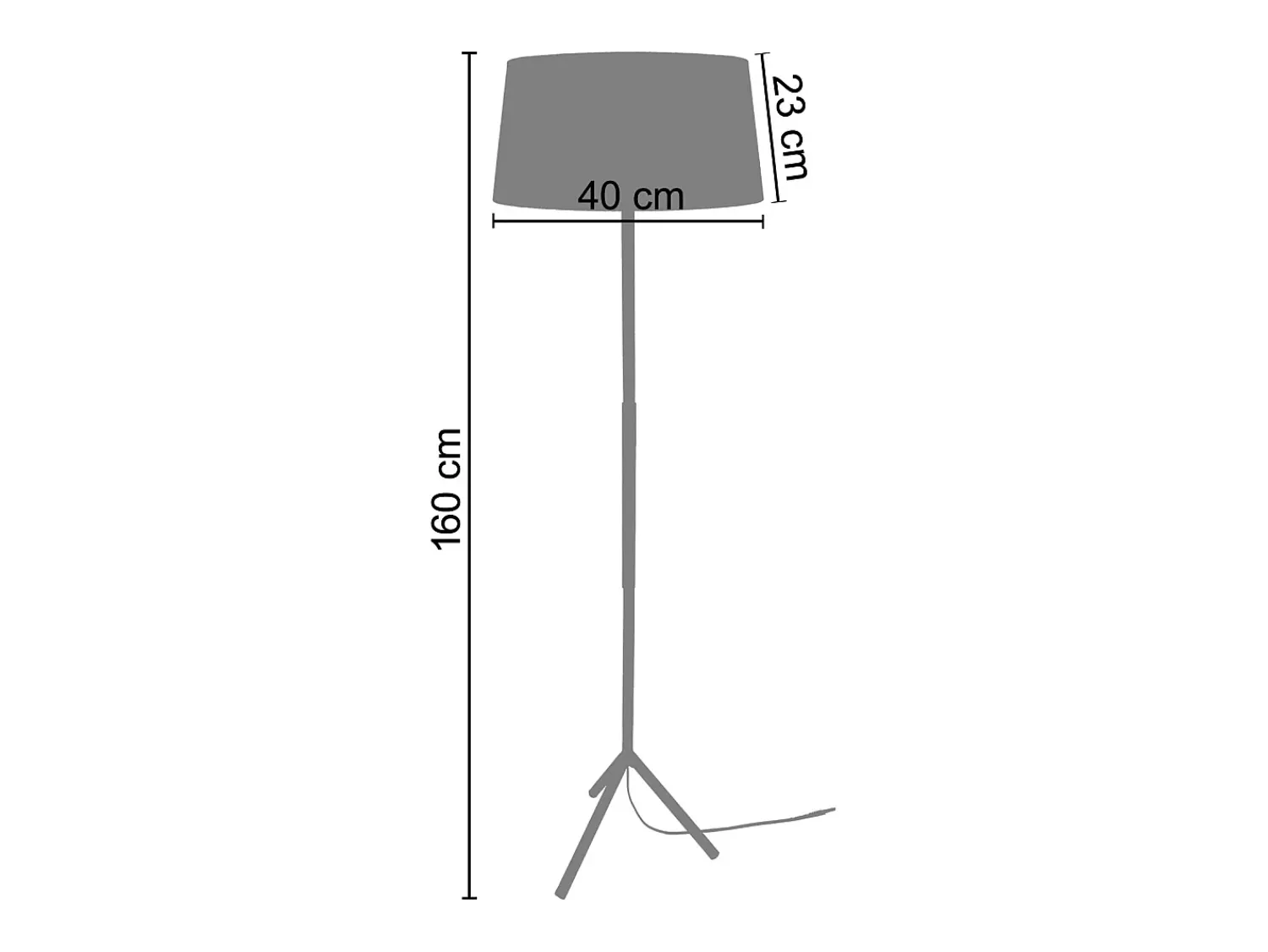 Outlet TOSEL Lámpara de Pie ,metal,Blanco ,A160xD 40xP40cm Beige